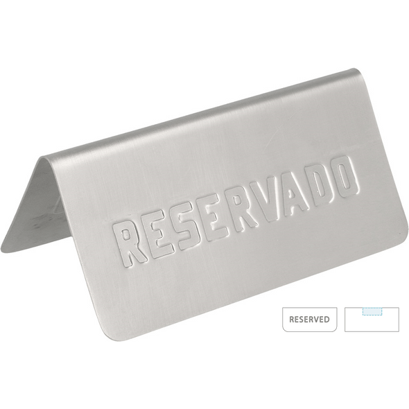 Placa para Mesa "Reservado" Inox